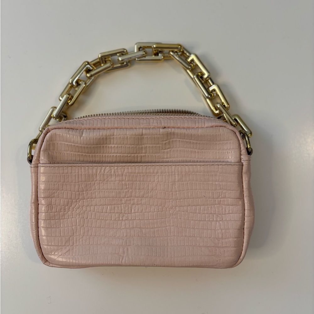 Stella Bianca Leather Pink Bag with Gold Strap